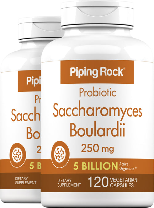 Saccharomyces Boulardii 5 Billion CFU, 120 Vegetarian Capsules, 2  Bottles