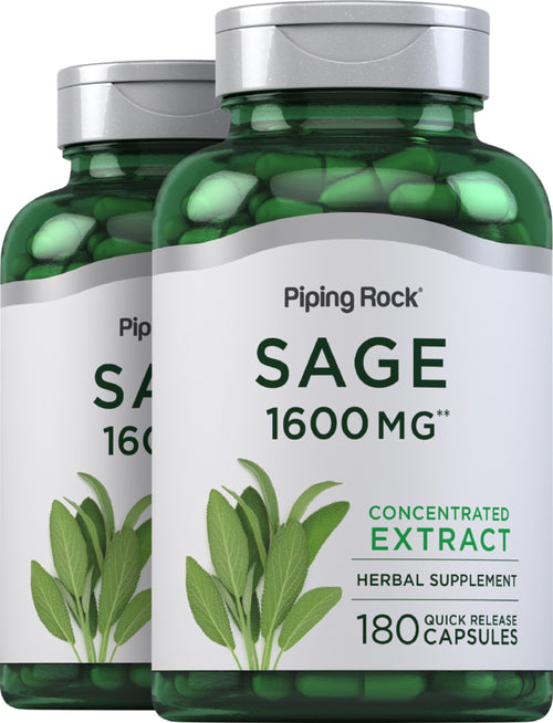 Sage, 1600 mg, 180 Quick Release Capsules, 2  Bottles