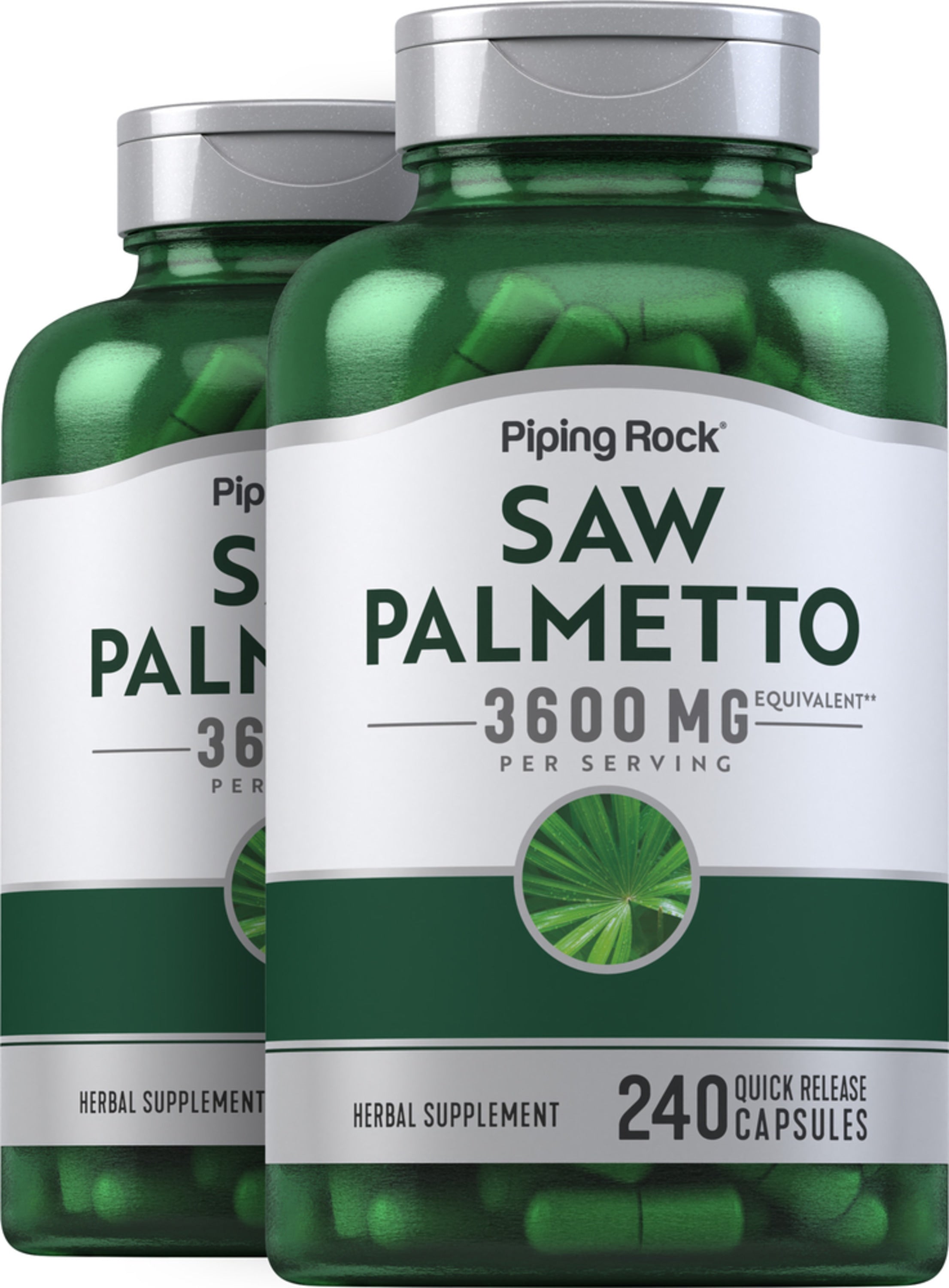 Saw Palmetto, 3600 mg (per serving), 240 Quick Release Capsules, 2 ...