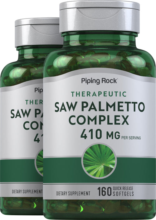 Saw Palmetto  410 mg 160 Cápsulas de liberación rápida 2 Botellas/Frascos  