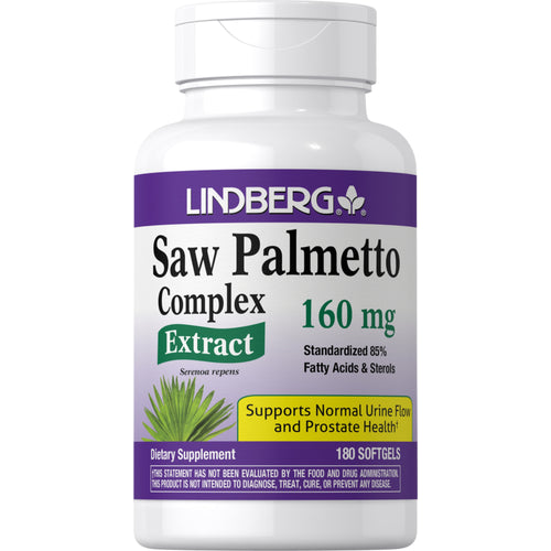 Standardiseret kompleks af Saw Palmetto-ekstrakt 160 mg 180 Soft-gels     