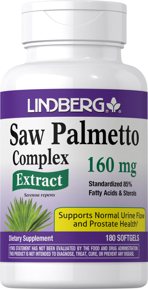 Standardiseret kompleks af Saw Palmetto-ekstrakt 160 mg 180 Soft-gels     