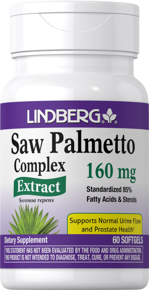 Standardiseret kompleks af Saw Palmetto-ekstrakt 160 mg 60 Soft-gels     