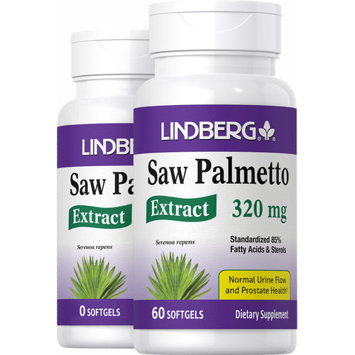 Saw Palmetto Standardized Extract, 320 mg, 60 Softgels, 2  Bottles