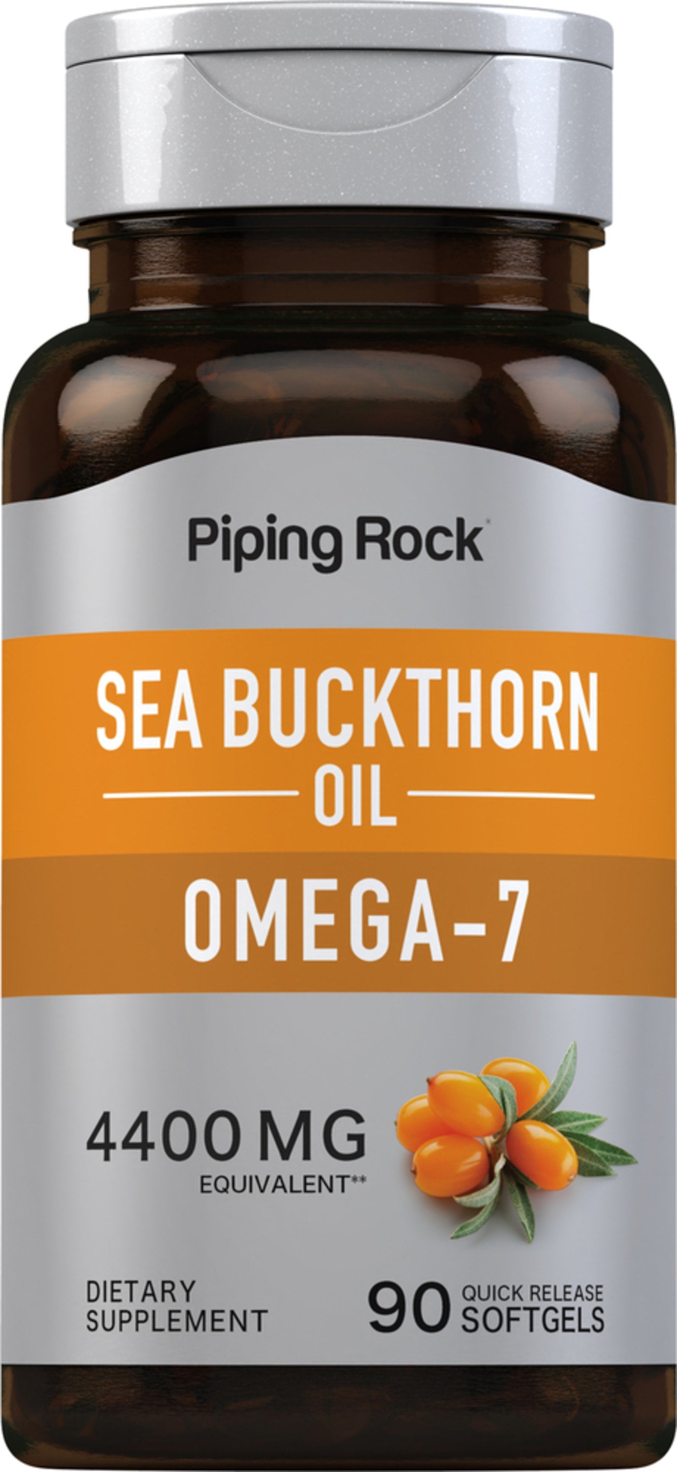 Sea Buckthorn Oil with Omega 7 4400 mg 90 Quick Release Softgels