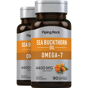 Sea Buckthorn Oil with Omega-7, 4400 mg, 90 Quick Release Softgels, 2  Bottles