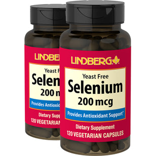 Selenium (Yeast Free), 200 mcg, 120 Vegetarian Capsules, 2  Bottles