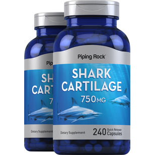 Shark Cartilage, 750 mg, 240 Quick Release Capsules, 2  Bottles