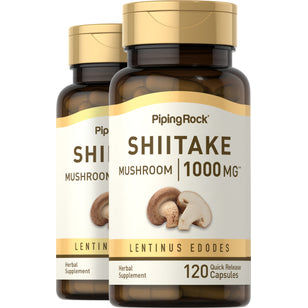 Shiitake Mushroom, 1000 mg, 120 Quick Release Capsules, 2  Bottles