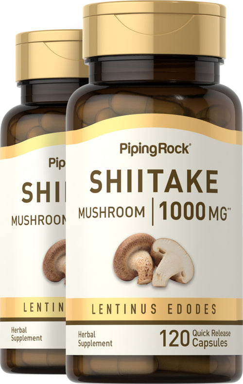 Champignon Shiitake,  1000 mg 120 Gélules à libération rapide 2 Bouteilles