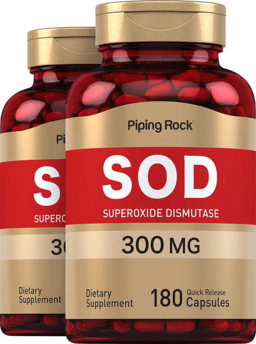 Superoxyde Dismutase de SOD  2400 unités,  300 mg 200 Gélules à libération rapide 2 Bouteilles