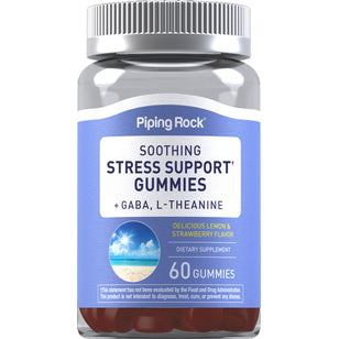 Suporte calmante contra o estresse + GABA e L-Teanina, 60 Gomas