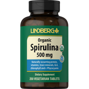 Spirulina (Orgaaninen) 500 mg 250 Kasvistabletit     