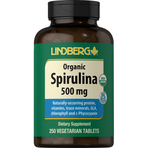 Spirulina (Organiskt) 500 mg 250 Vegetariska tabletter     