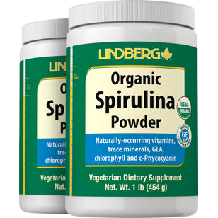 Spirulina Powder (Organic), 1 lb (454 g) Bottle, 2  Bottles