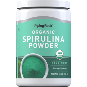 Spirulina Powder (Organic), 16 oz (454 g) Bottle
