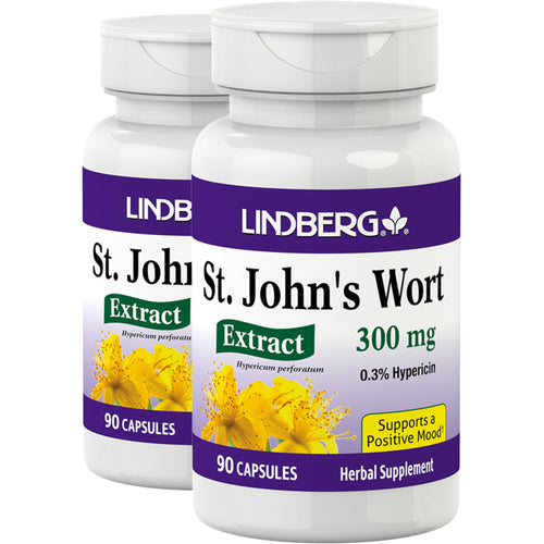 St. John's Wort Standardized Extract, 300 mg, 90 Capsules, 2  Bottles