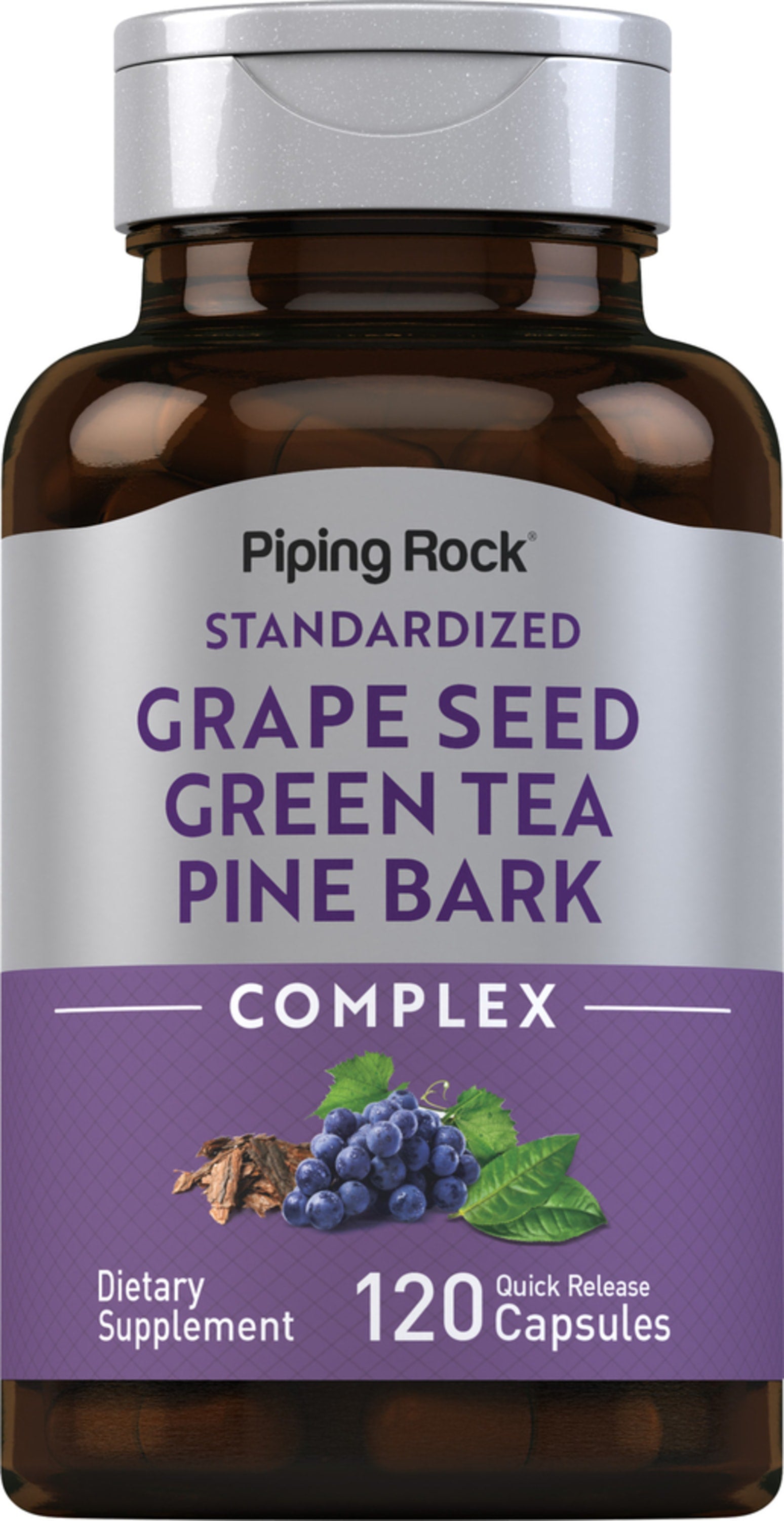 Standardized Grape seed, Green Tea & Pine Bark Complex, 120 Quick Release  Capsules