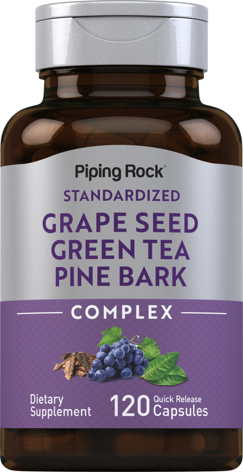 Standardized Grape seed, Green Tea & Pine Bark Complex, 120 Quick Release Capsules