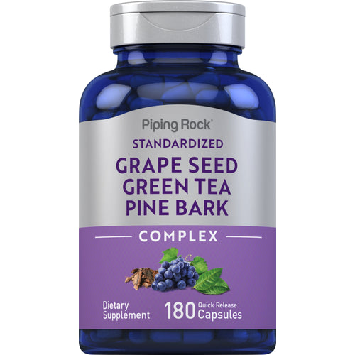 Standardized Grape seed, Green Tea & Pine Bark Complex, 180 Quick Release Capsules