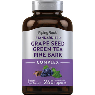 Standardized Grape seed, Green Tea & Pine Bark Complex, 240 Quick Release Capsules
