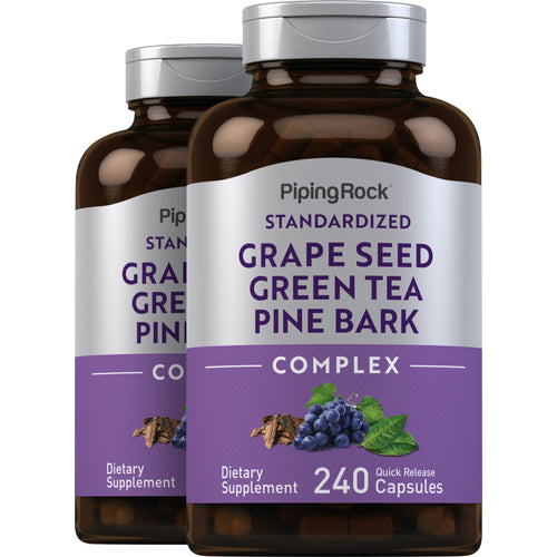 Standardized Grape seed, Green Tea & Pine Bark Complex, 240 Quick Release Capsules, 2  Bottles