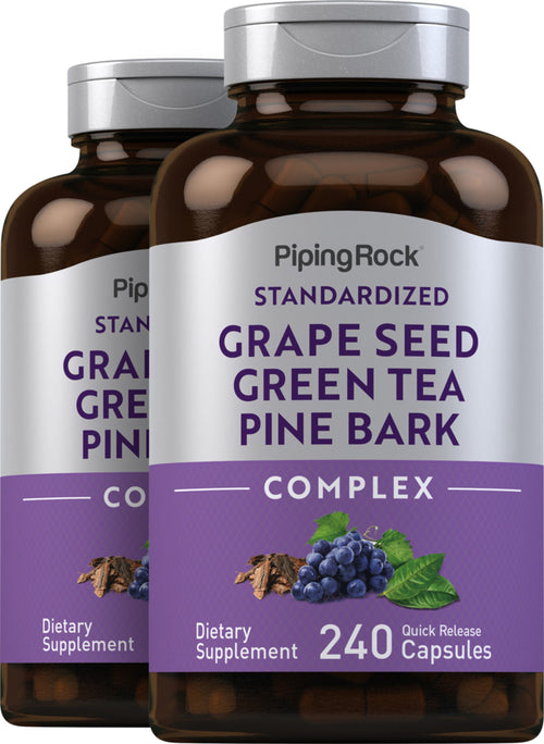 Standardized Grape seed, Green Tea & Pine Bark Complex, 240 Quick Release Capsules, 2  Bottles
