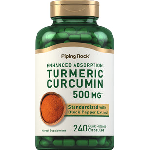 Complex standardizat de Curcuma Turmeric  500 mg 240 Capsule cu eliberare rapidă     