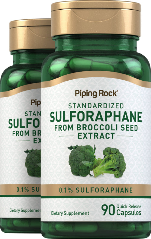 Sulforaphane (From Broccoli), 90 Quick Release Capsules, 2  Bottles