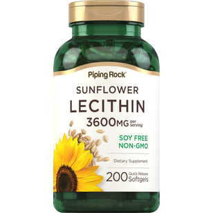 Sonnenblumen-Lecithin – GMO-frei 2400 mg 3600 mg (pro Portion) 200 Softgele mit schneller Freisetzung     