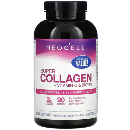 Super collagen + C (type I og III) 250 Tabletter       