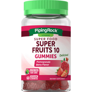 Superfruit 10 (natürliche Granatapfelbeere) 60 Vegane Gummibärchen       