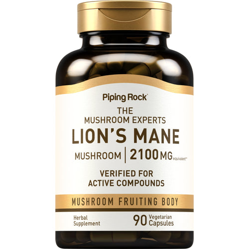 Super Lion's Mane Mushroom, 2100 mg, 90 Vegetarian Capsules Bottle
