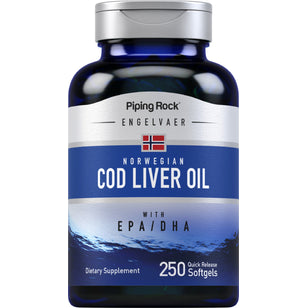 Aceite de hígado de bacalao Supreme Engelvaer noruego 250 Cápsulas blandas de liberación rápida       
