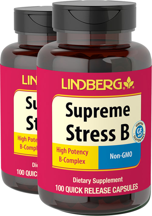 Stress suprême B,  100 Gélules à libération rapide 2 Bouteilles