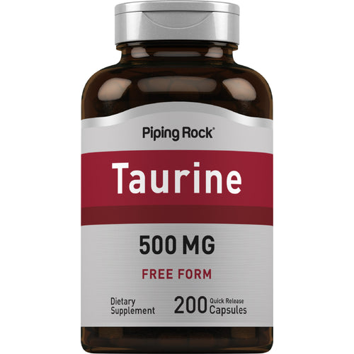 Taurina  500 mg 200 Cápsulas de Rápida Absorção     