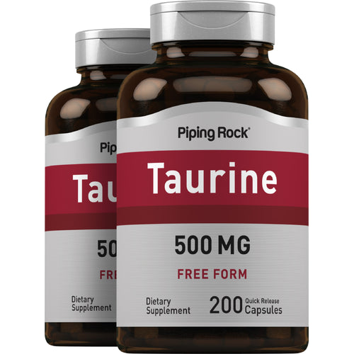 Taurine, 500 mg, 200 Quick Release Capsules, 2  Bottles