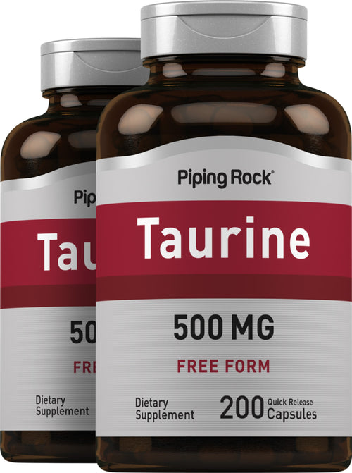 Taurine, 500 mg, 200 Quick Release Capsules, 2  Bottles