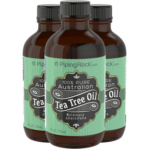 Tea Tree Pure Australian Essential Oil (GC/MS Tested), 4 fl oz (118 mL) Bottles, 3  Bottles