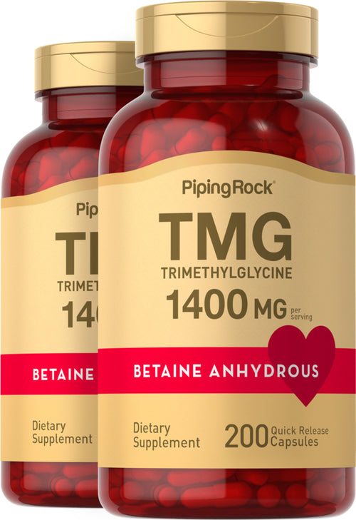 TMG,  1400 mg (par portion) 200 Gélules à libération rapide 2 Bouteilles