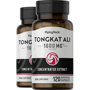 Tongkat Ali Long Jack, 1600 mg (per serving), 120 Quick Release Capsules, 2  Bottles