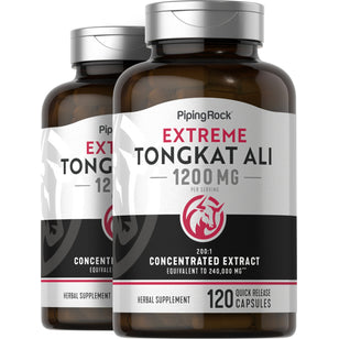 Tongkat Ali LongJack,  240000 mg (par portion) 120 Gélules à libération rapide 2 Bouteilles