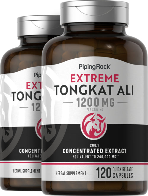 Tongkat Ali LongJack,  240000 mg (par portion) 120 Gélules à libération rapide 2 Bouteilles
