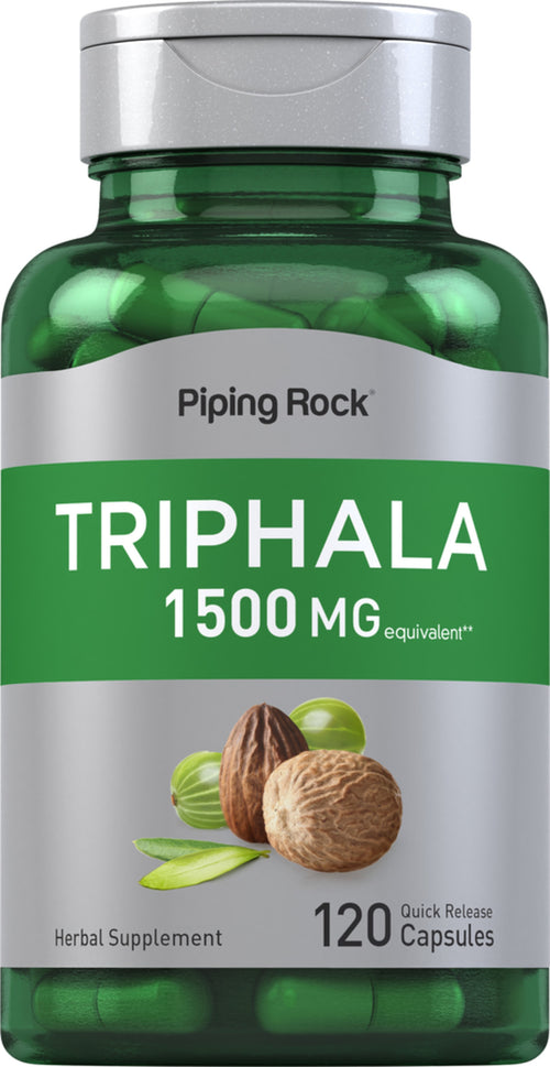 Triphala, 1500 mg, 120 Quick Release Capsules Bottle