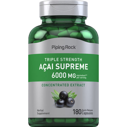 Acai suprême Triple puissance 6000 mg (par portion) 180 Gélules à libération rapide     
