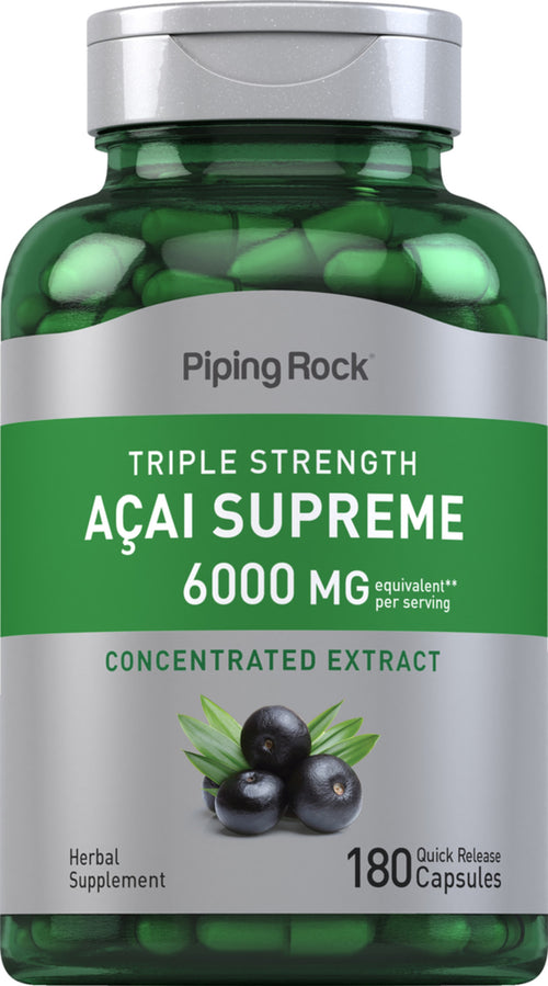 Acai med tredubbel styrka  6000 mg (per portion) 180 Snabbverkande kapslar     