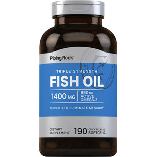Triple Strength Omega-3 Fish Oil 1400 mg (850 mg Active Omega-3), 190 Quick Release Softgels