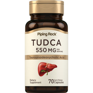 TUDCA (ácido tauroursodesoxicólico) 500 mg 550 mg (por dose) 70 Cápsulas de Rápida Absorção     