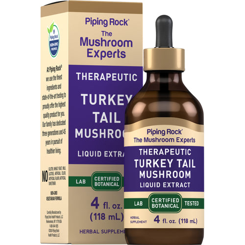 Turkey Tail Mushroom Liquid Extract, 4 fl oz (118 mL) Dropper Bottle