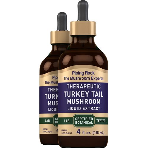 Turkey Tail Mushroom Liquid Extract, 4 fl oz (118 mL) Dropper Bottle, 2  Dropper Bottles